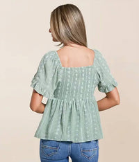 Angie - Twisted Front Peplum Top