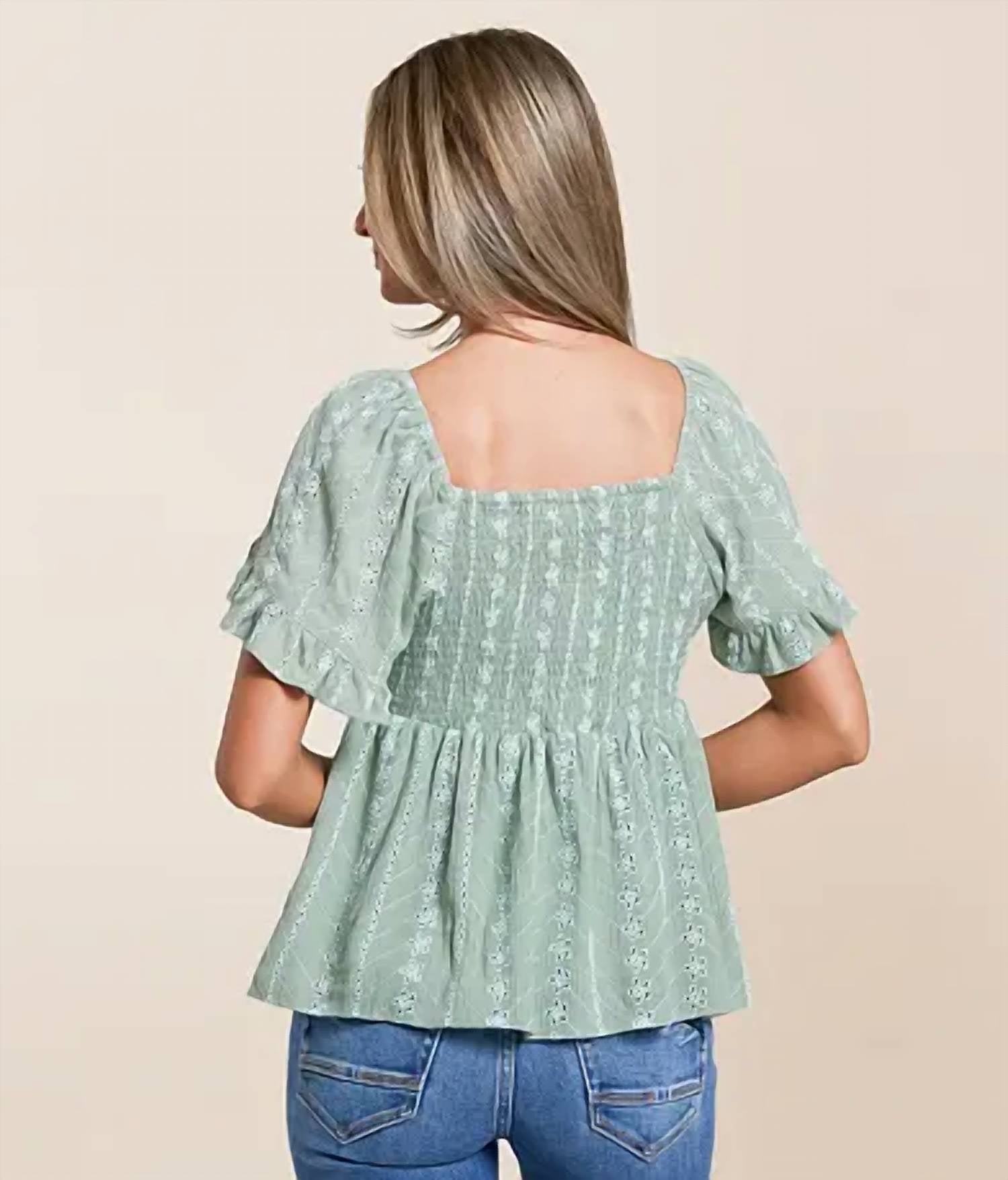 Angie - Twisted Front Peplum Top