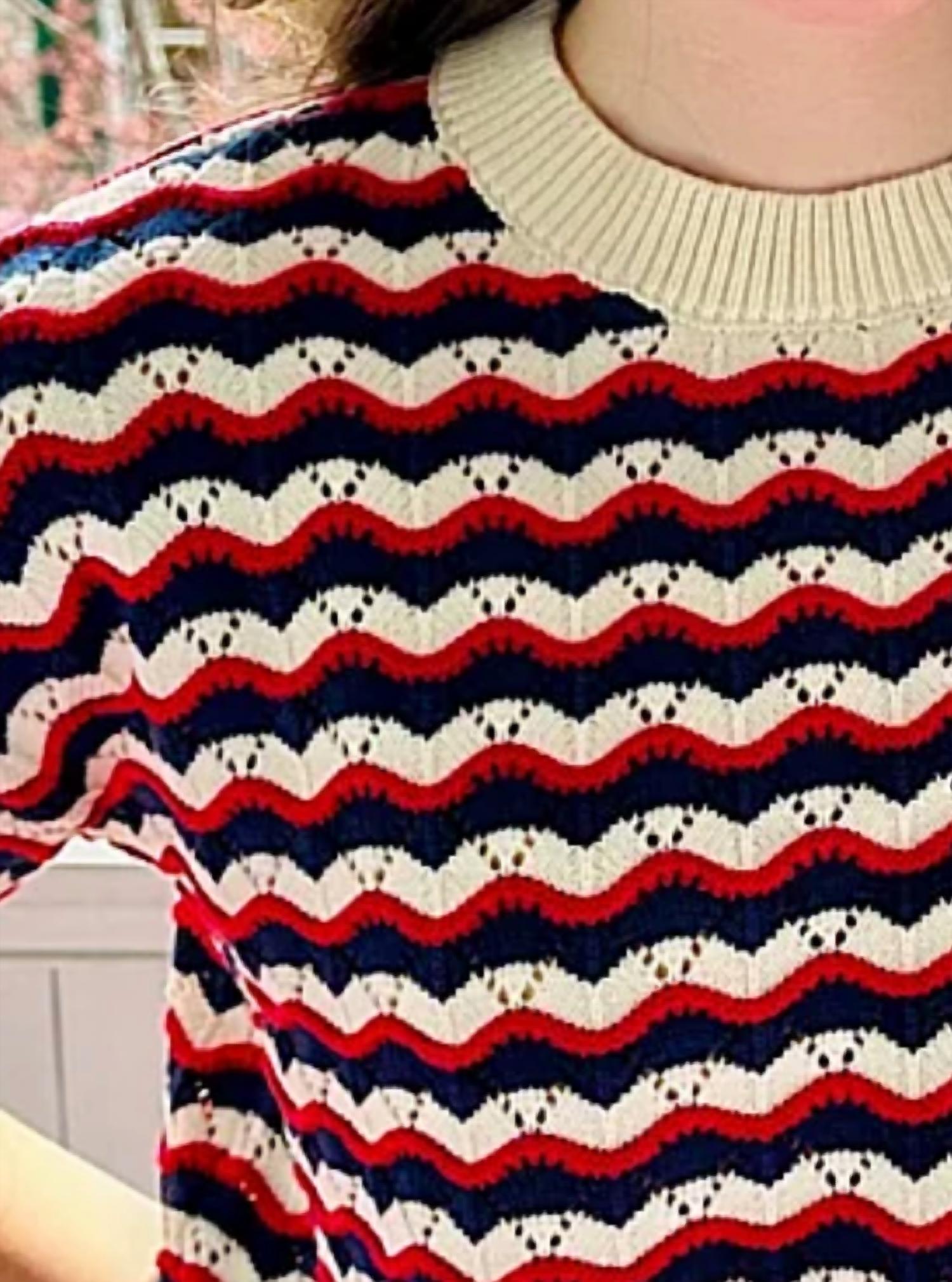Hem & Thread - Open Knit Short Sleeve Sweater