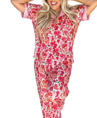 Paige The 2-piece Pajama Set in red - women's sleepwear - detail view