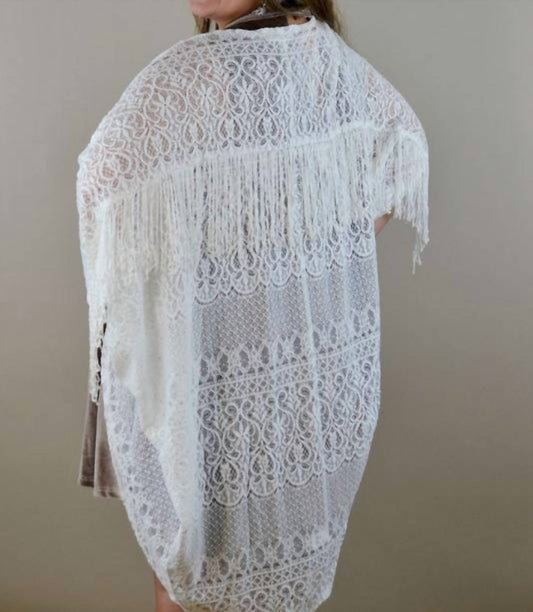 Honey Punch - Lace Fringe Shrug Cardigan