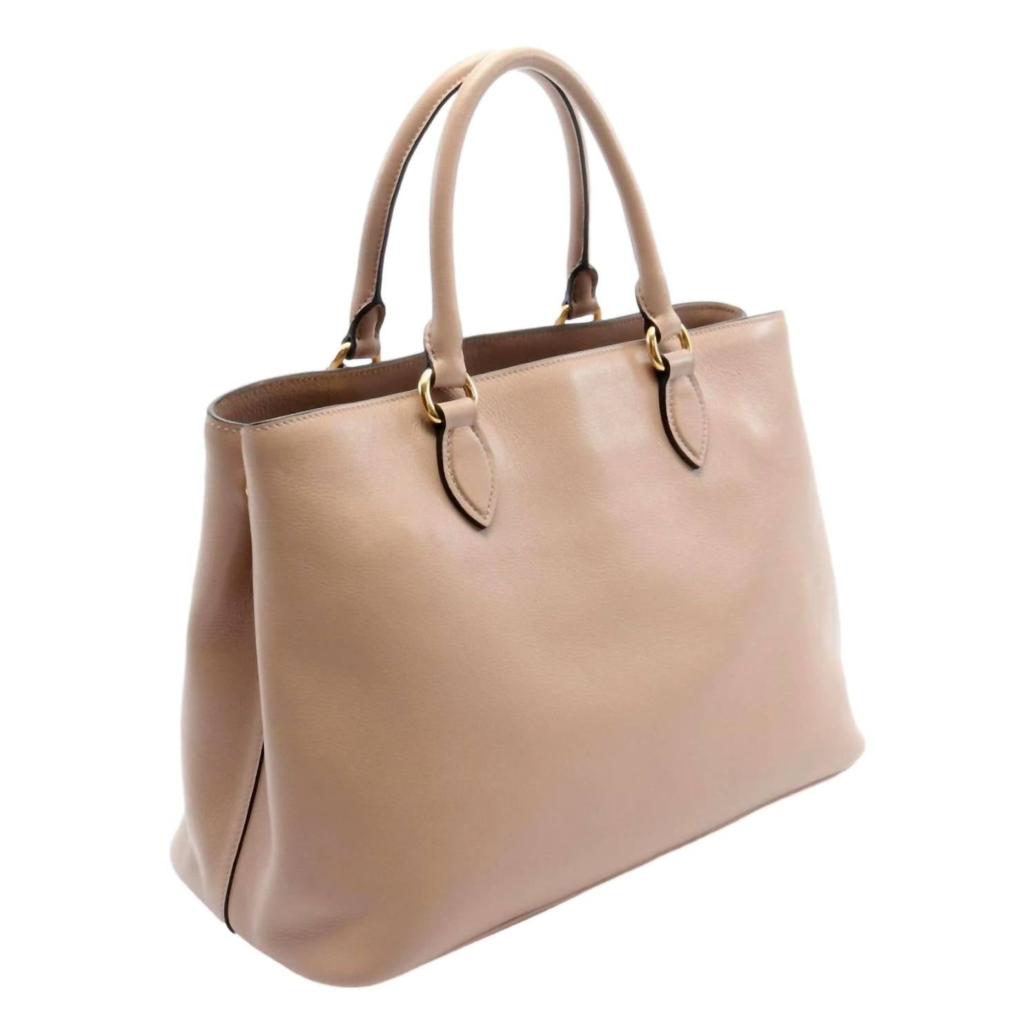 Prada - Women's Embossed Logo Soft Leather Handbag Shopper Tote