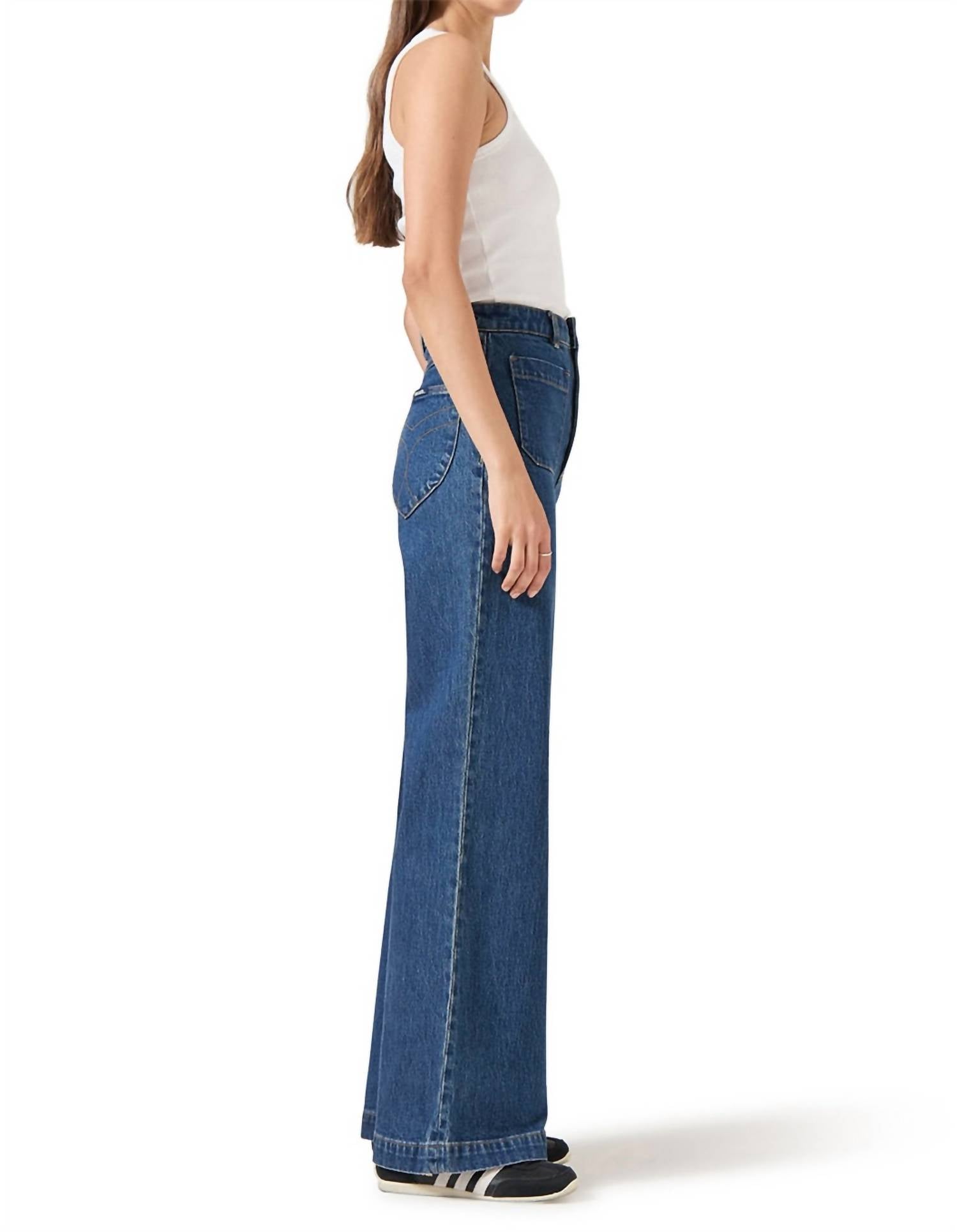 ROLLA'S Sailor Wide Leg Jeans in eco ruby blue - women's jeans - alternate view