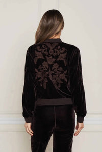 Paparazzi - Velvet Embroidered Bomber Jacket