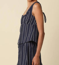 Olivaceous - Jaden Ruffle Trim Tie Top