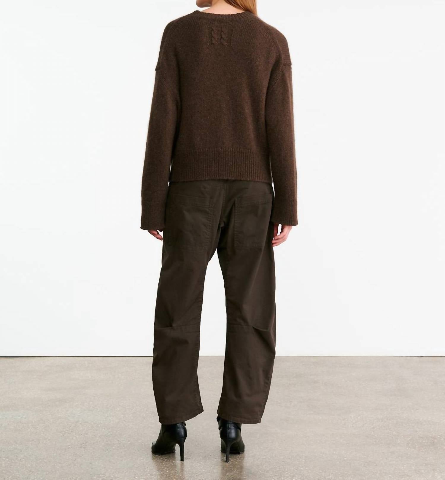 NILI LOTAN Anisa Cashmere Sweater in redwood melange - women's sweater - alternate view