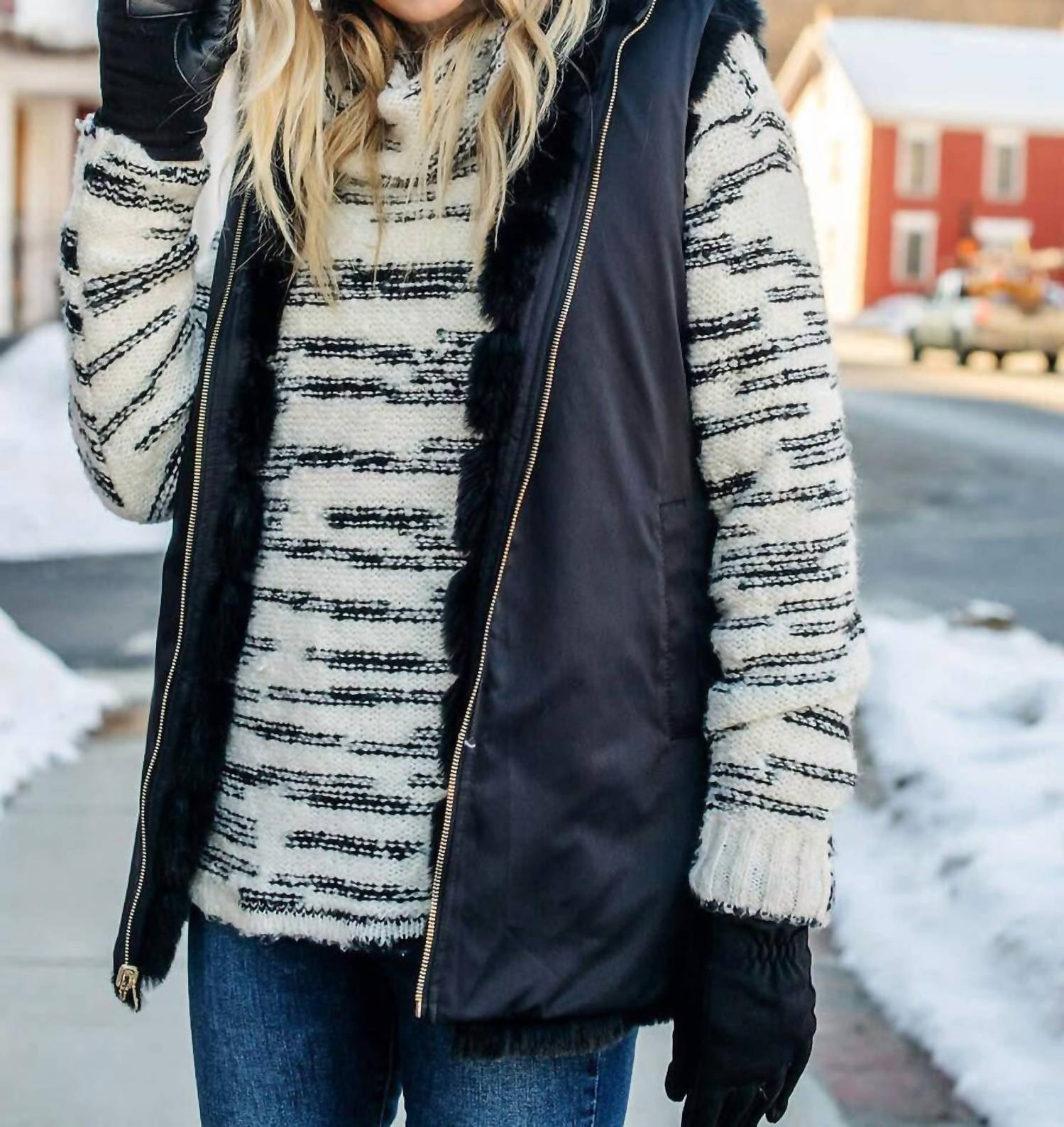 FABULOUS FURS Reversible Zip Vest in black mink - women's jacket - view 5