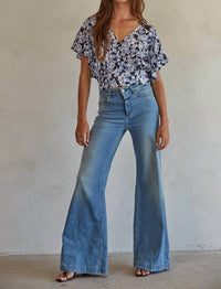 By Together - Woven Floral V-neck Top