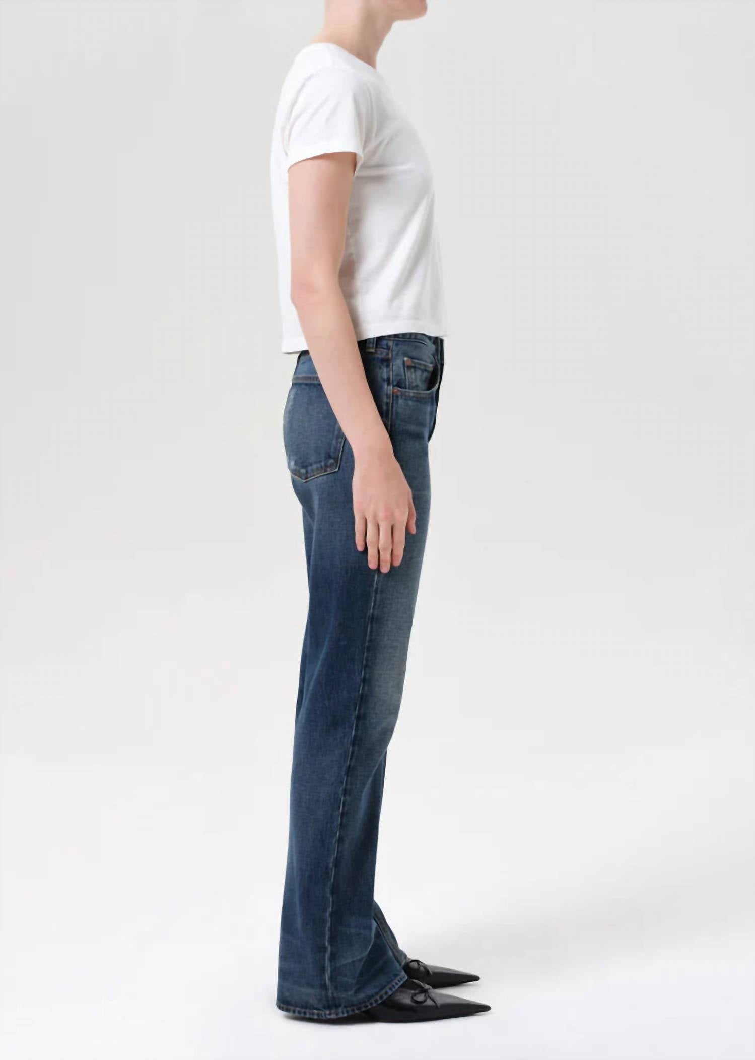 AGOLDE Kick Boot Jeans in stencil - women's pants - alternate view