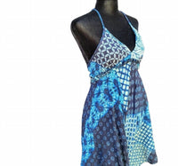 Aqua - Asymmetrical Rayon Floral Dress
