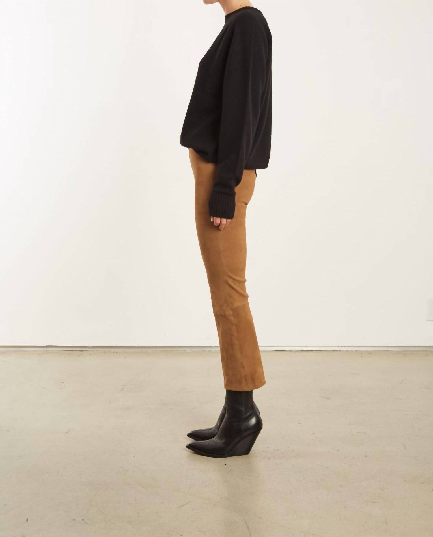 Sprwmn - Suede Crop Flare Pants