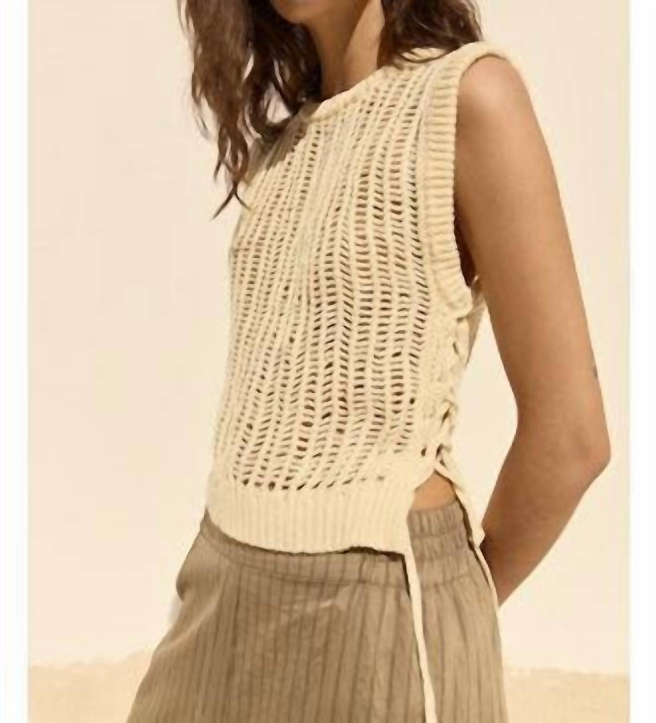 Deluc - Lipari Cinched Open Stitch Sweater Vest