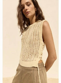 Deluc - Lipari Cinched Open Stitch Sweater Vest