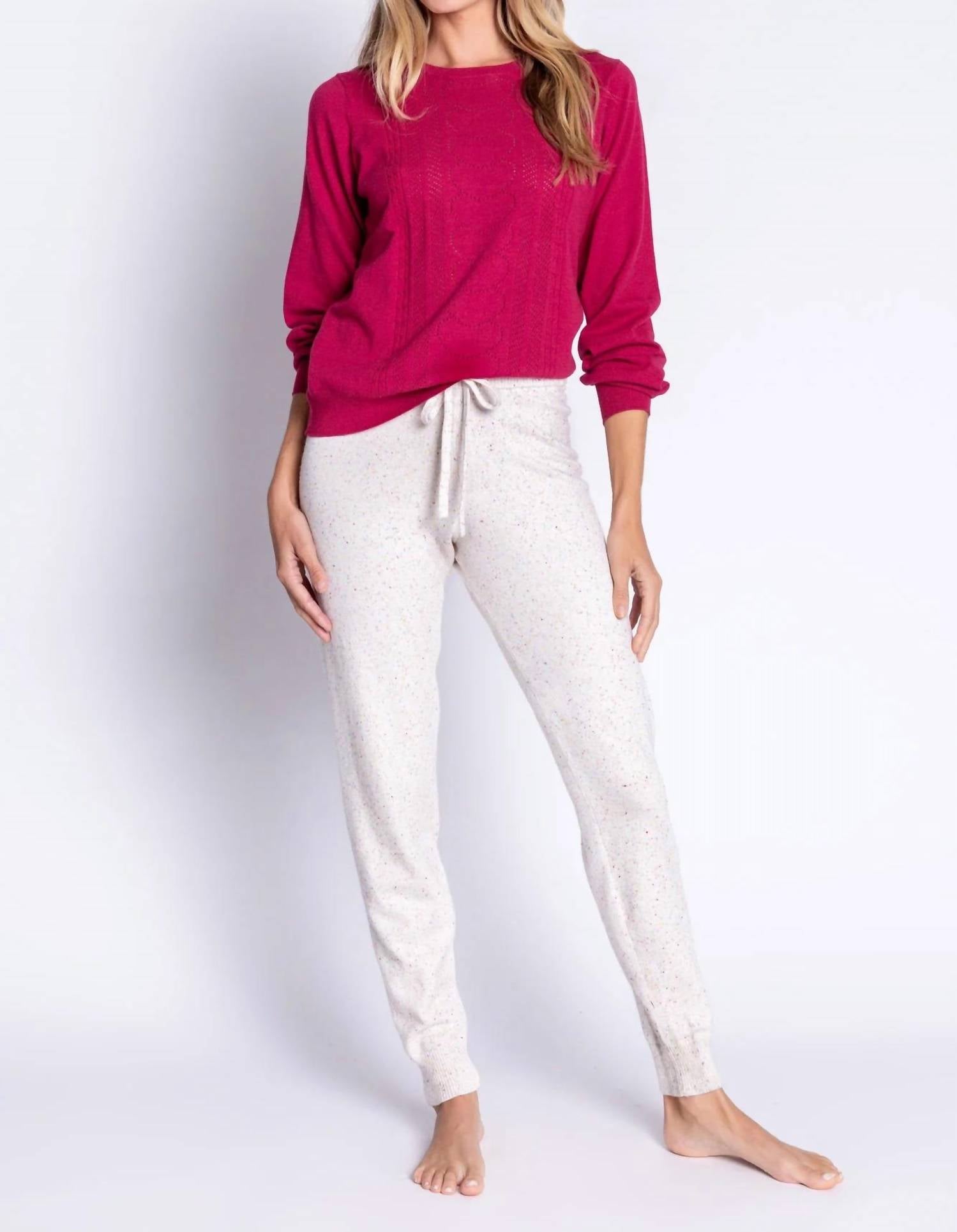 Pj Salvage - Pretty In Pointelle Long Sleeve Lounge Sweater Top