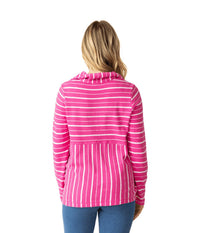 Habitat - Weekend Terry Striped Quarter Zip Sweater