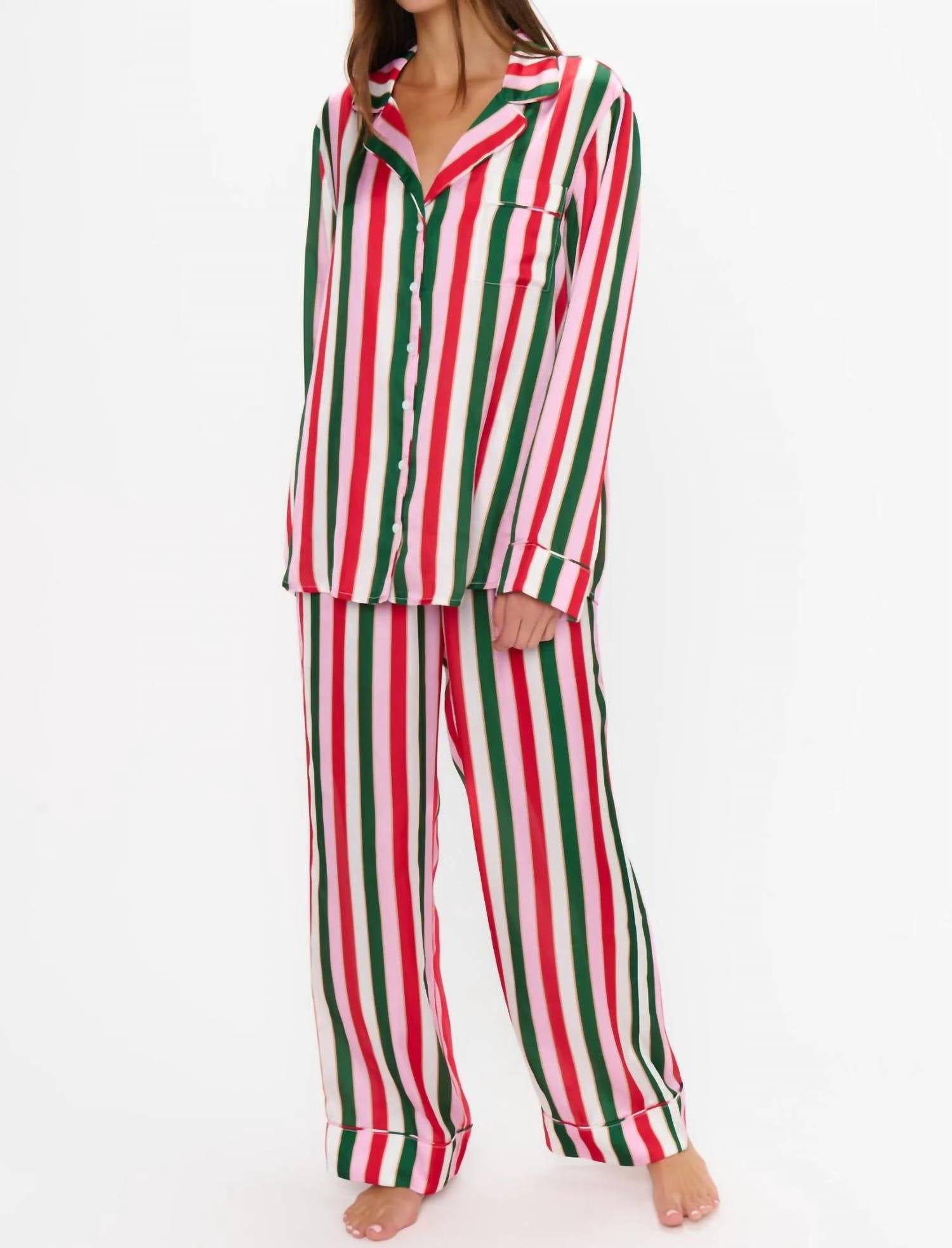 Show Me Your Mumu Classic Silky Pj Set in jolly stripes - women's sleepwear - view 4