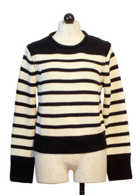 Velvet Heart Ridley Striped Sweater in bandit stripe - women's sweater - detail view