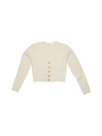 8apart Junior Women's Maisie Cable Cardigan in ivory - women's cardigan