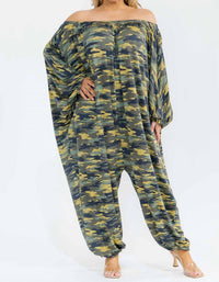 Karen T Design - Long Sleeve Harem Jumpsuit - Plus