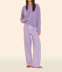 XIRENA Brinna Wide Leg Pull-On Pants in violet rouge stripe - women's pants