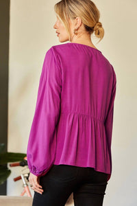 Andree By Unit - Embroidered Peplum Blouse