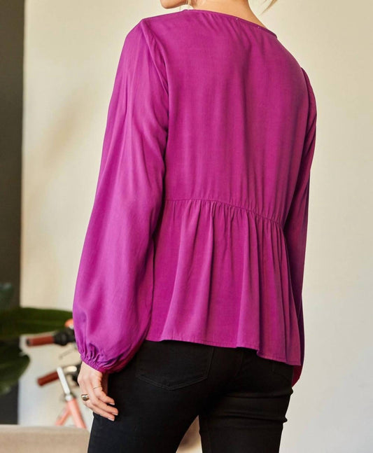 Andree By Unit - Embroidered Peplum Blouse