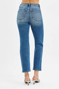 Risen - Tummy Control High Rise Crop Straight Leg Jeans