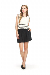 Papillon - Knit Crochet Tank With Border Detail