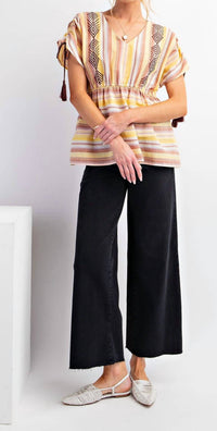 Easel - Oasis Ruched Shoulder Tunic Top