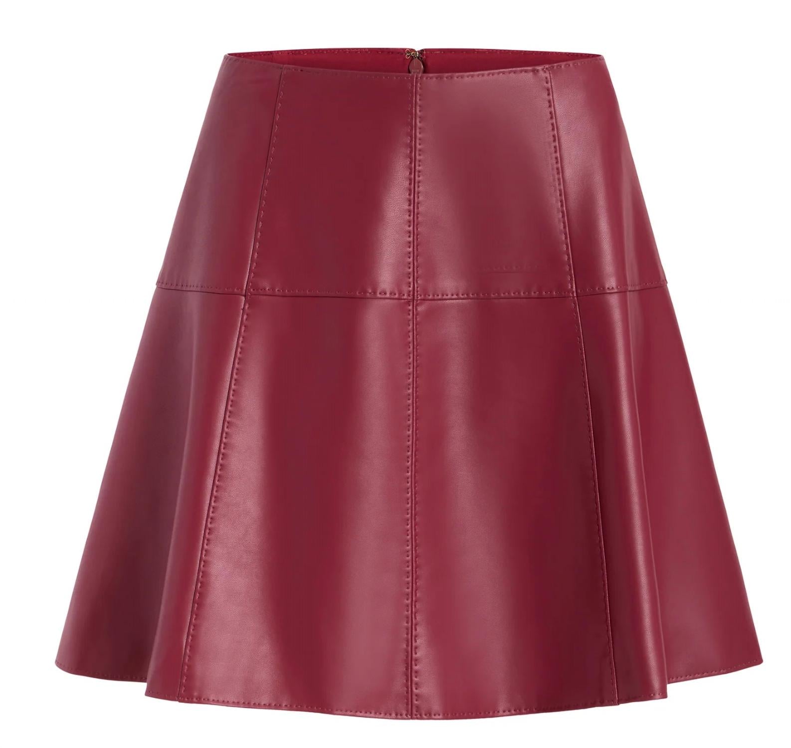 Marie Oliver Crawford Vegan Leather Mini Skirt in brick - women's skirt - view 4