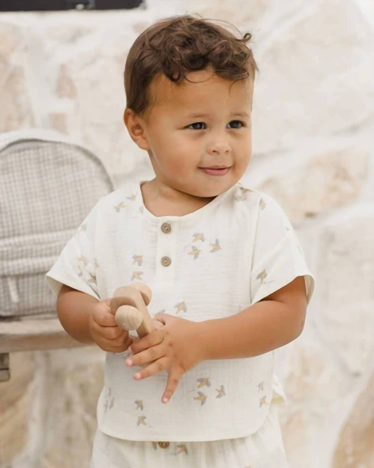 Quincy Mae - Boys Woven Boxy Top And Short Set