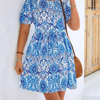 Alicia Printed Short Sleeve Dress
