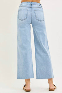 Risen - Wrenley Tummy Control High Rise Crop Wide Leg Jeans