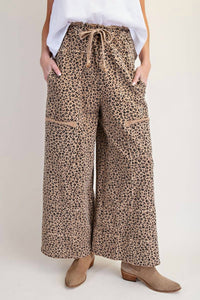 Easel - Women's Animal Mineral Washed Terry Knit Pants
