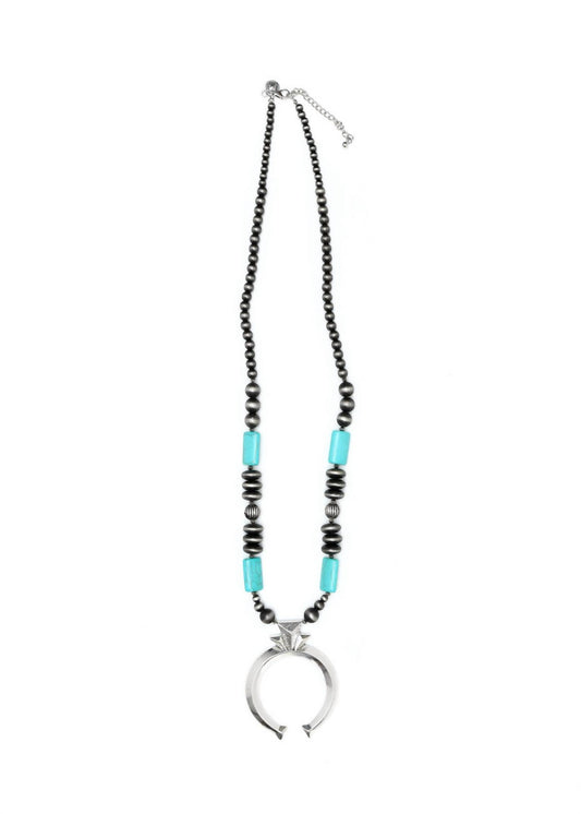 West & Co. - Bead Crescent Pendant Necklace