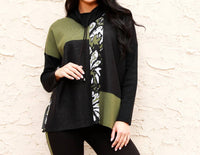 Angel Apparel - Abstract Drawstring Poncho Top
