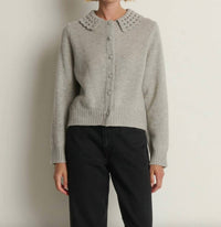 Nation LTD Addie Cardigan in grey - women's cardigan - alternate view