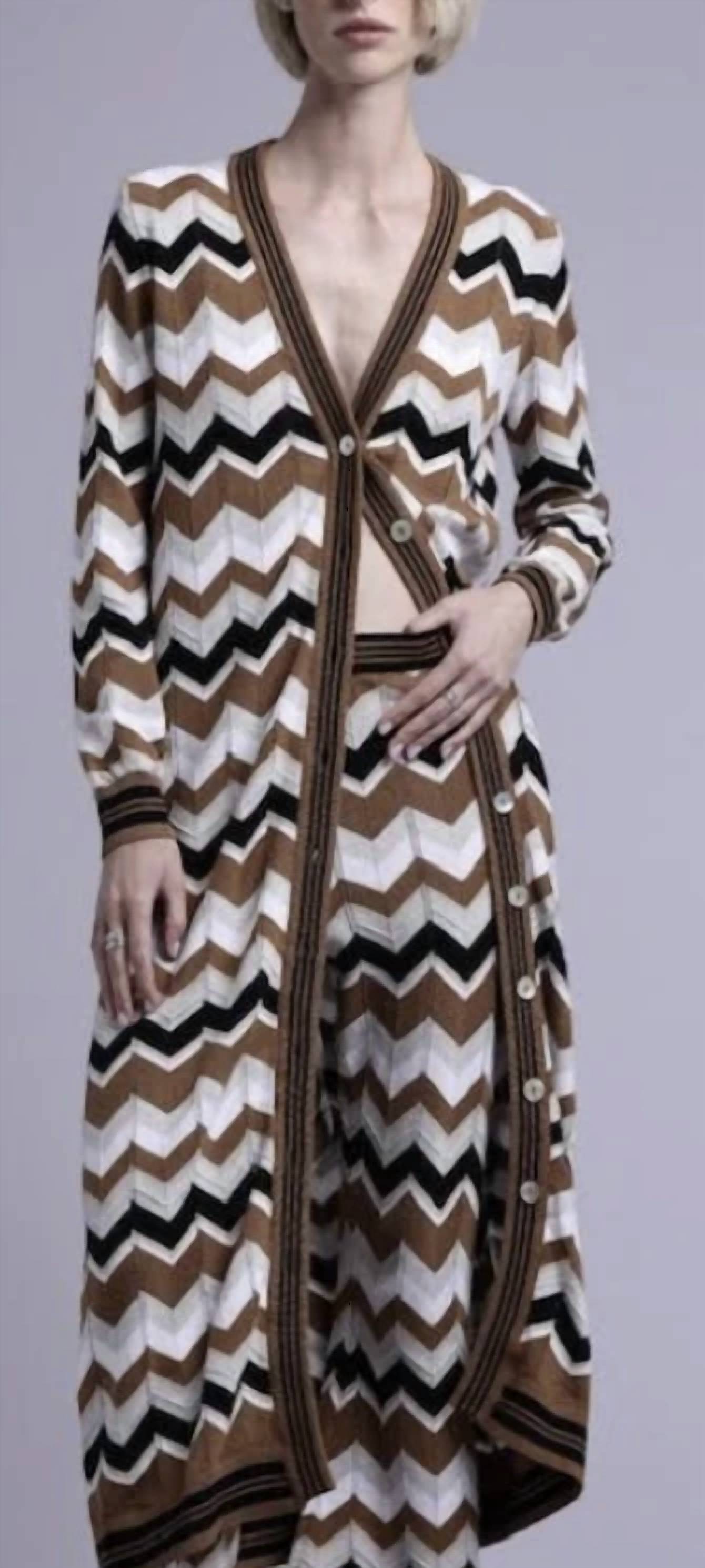 Minnie Rose - Chevron Pointelle Duster