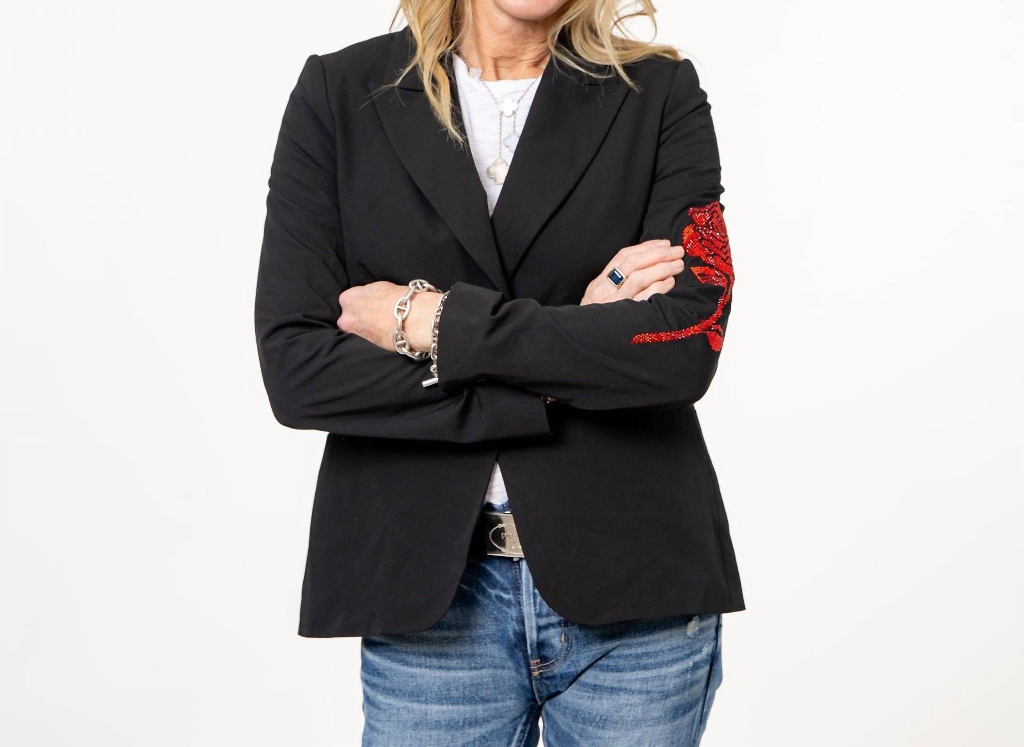 Hipchik - Crystal Rose Sleeve Blazer