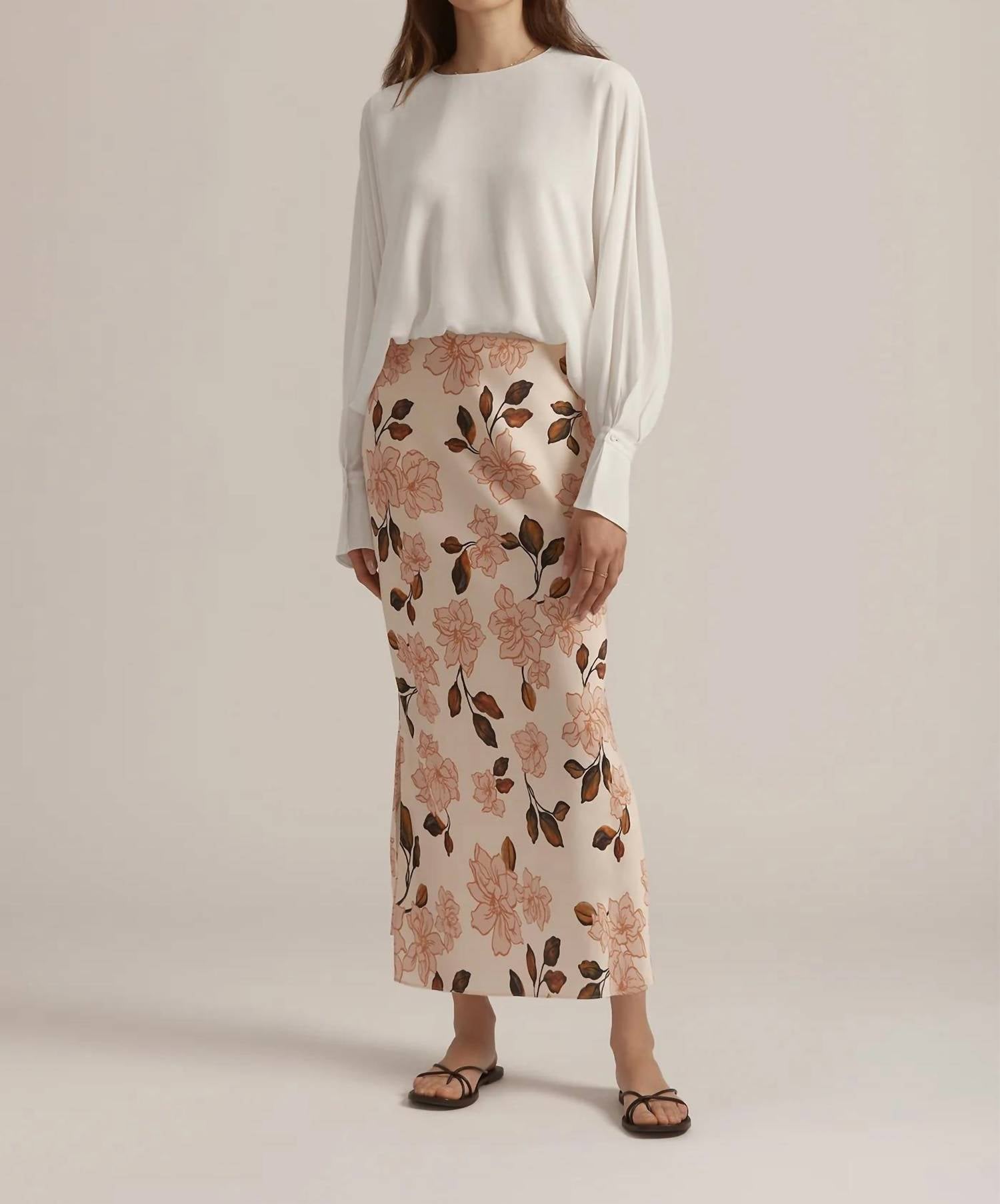Favorite Daughter Josie Floral Maxi Skirt in bare roses - women's skirt - view 4