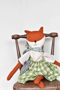Woolgrass Farm - Florette The Fox Doll With Gingham Skirt