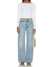 Rag & Bone - Featherweight Logan Embellished Wide Jeans