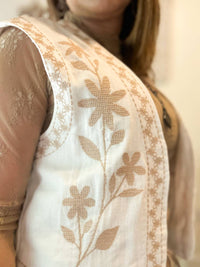 Mustard Seed - Embroidered Floral Open Front Vest