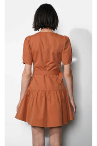 Greylin - Hayden Puff Sleeve Belted Flare Dress