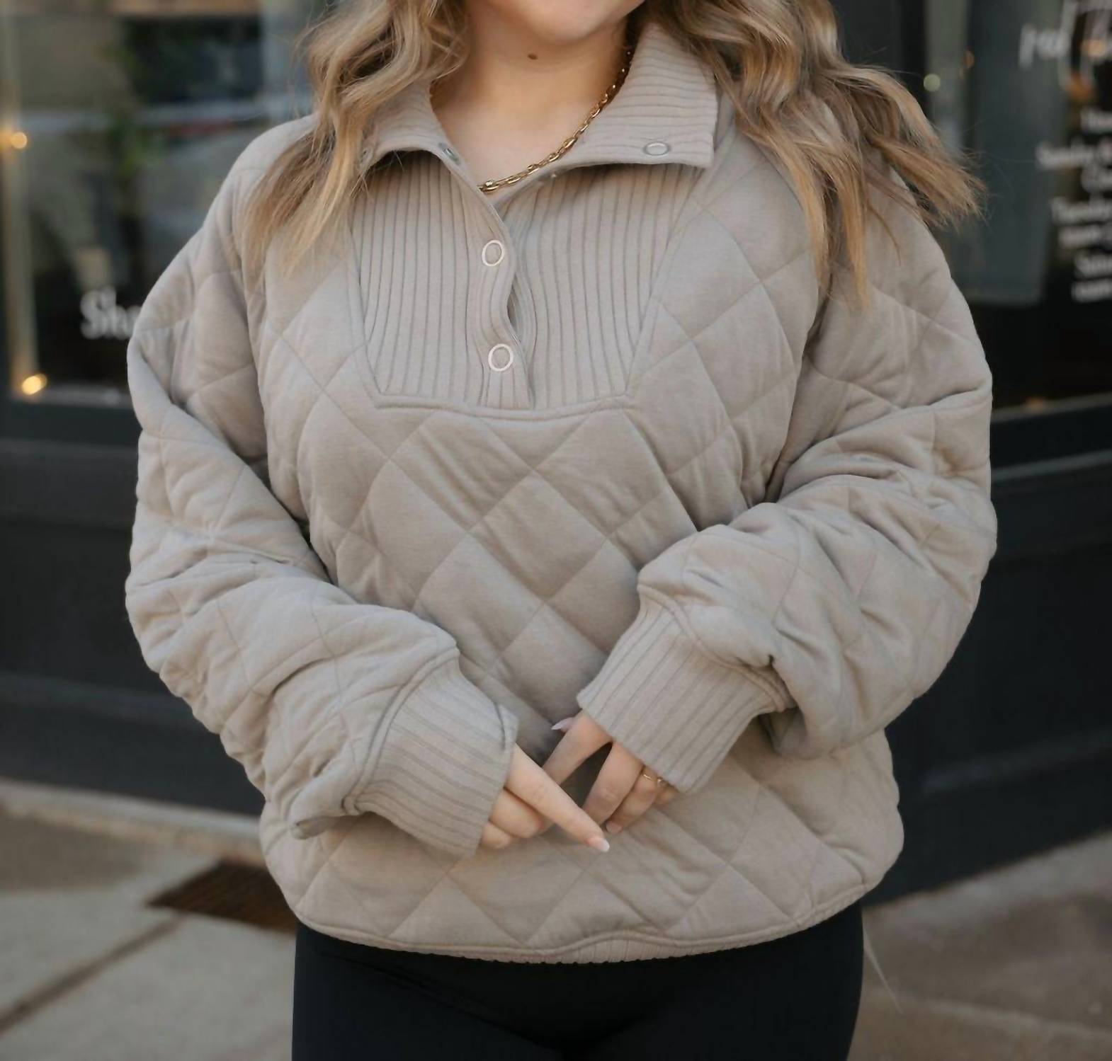 Rae Mode - Quilted Snap Pullover