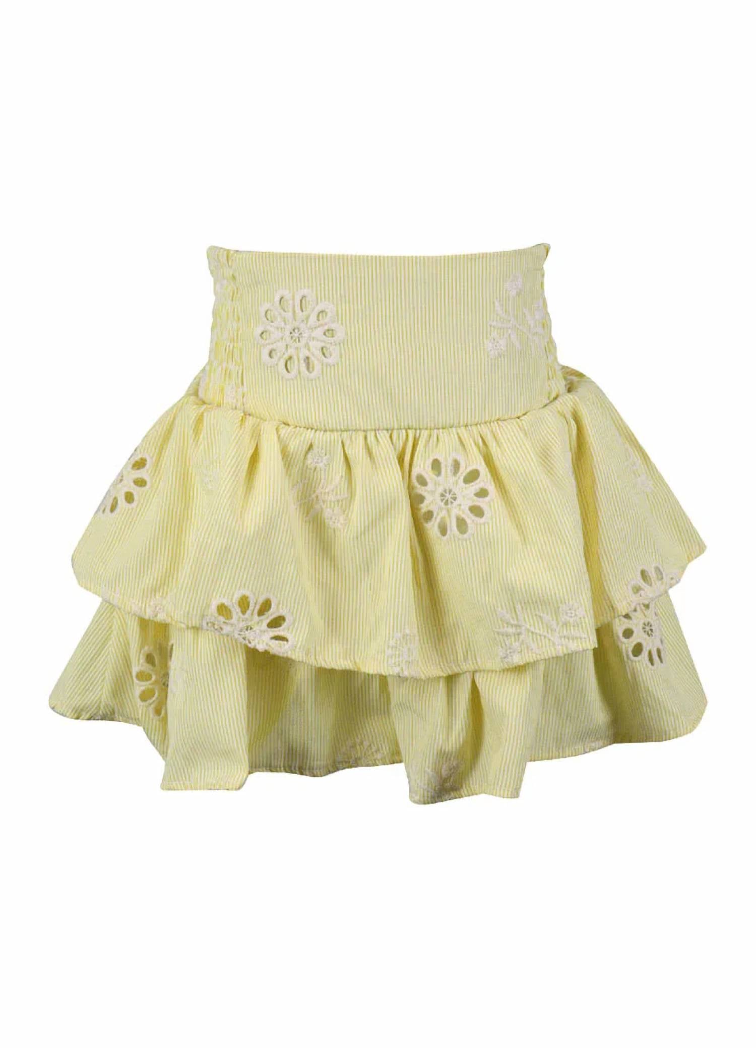 Flowers By Zoe - Girl's Embroidery Bow Back Skirt