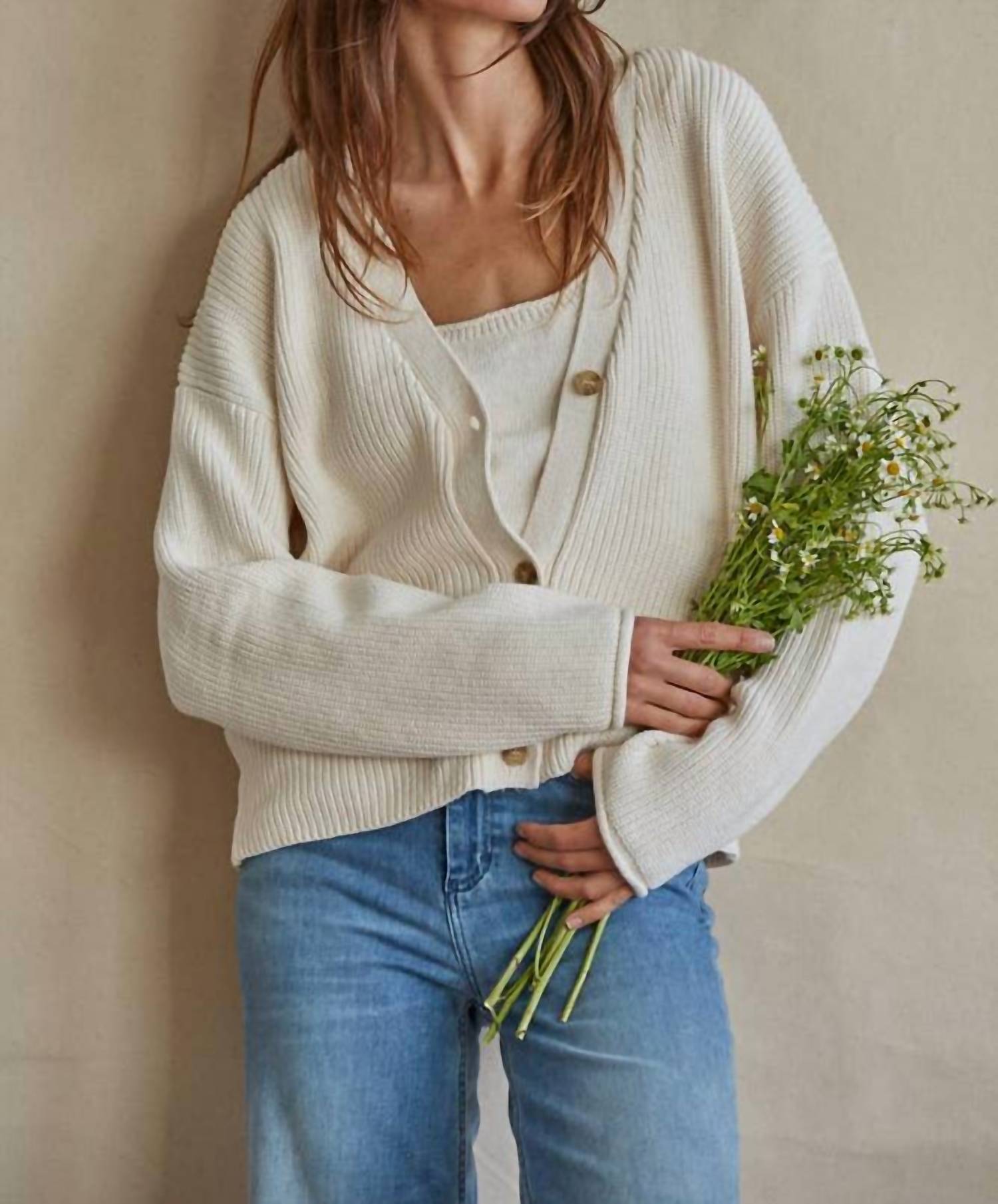 By Together - Kacey Button Closure Cardigan