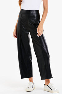 Another Love - Sparkle Wide-leg Cropped Vegan Leather Pant