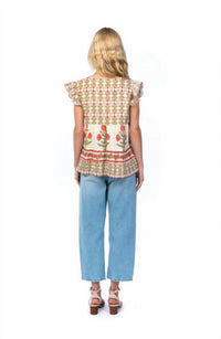 Tolani - Cal Flora Flutter Sleeve Top