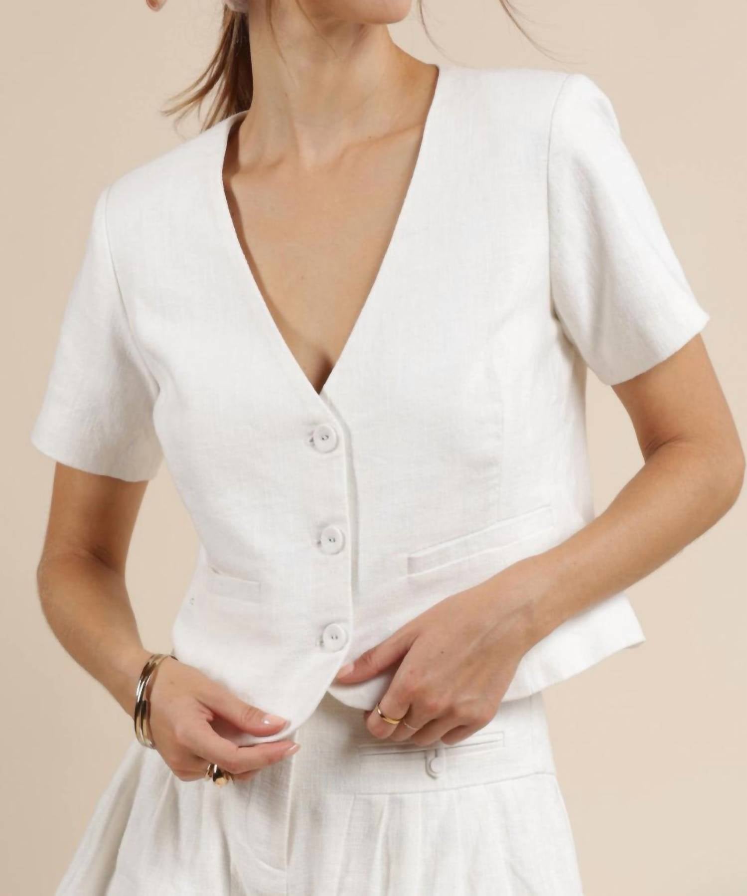 Sage The Label - Linen Short Sleeve Blazer